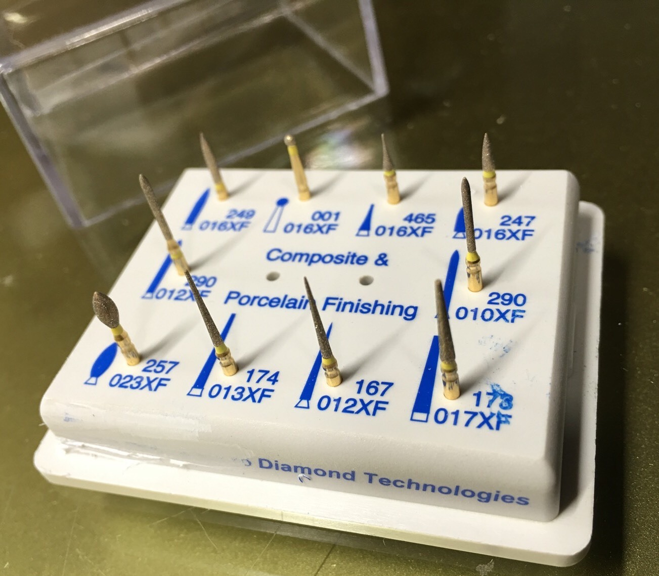DENTAL Composite & Porcelain Finishing Gold Diamond FG Burs Kit#6 MDT