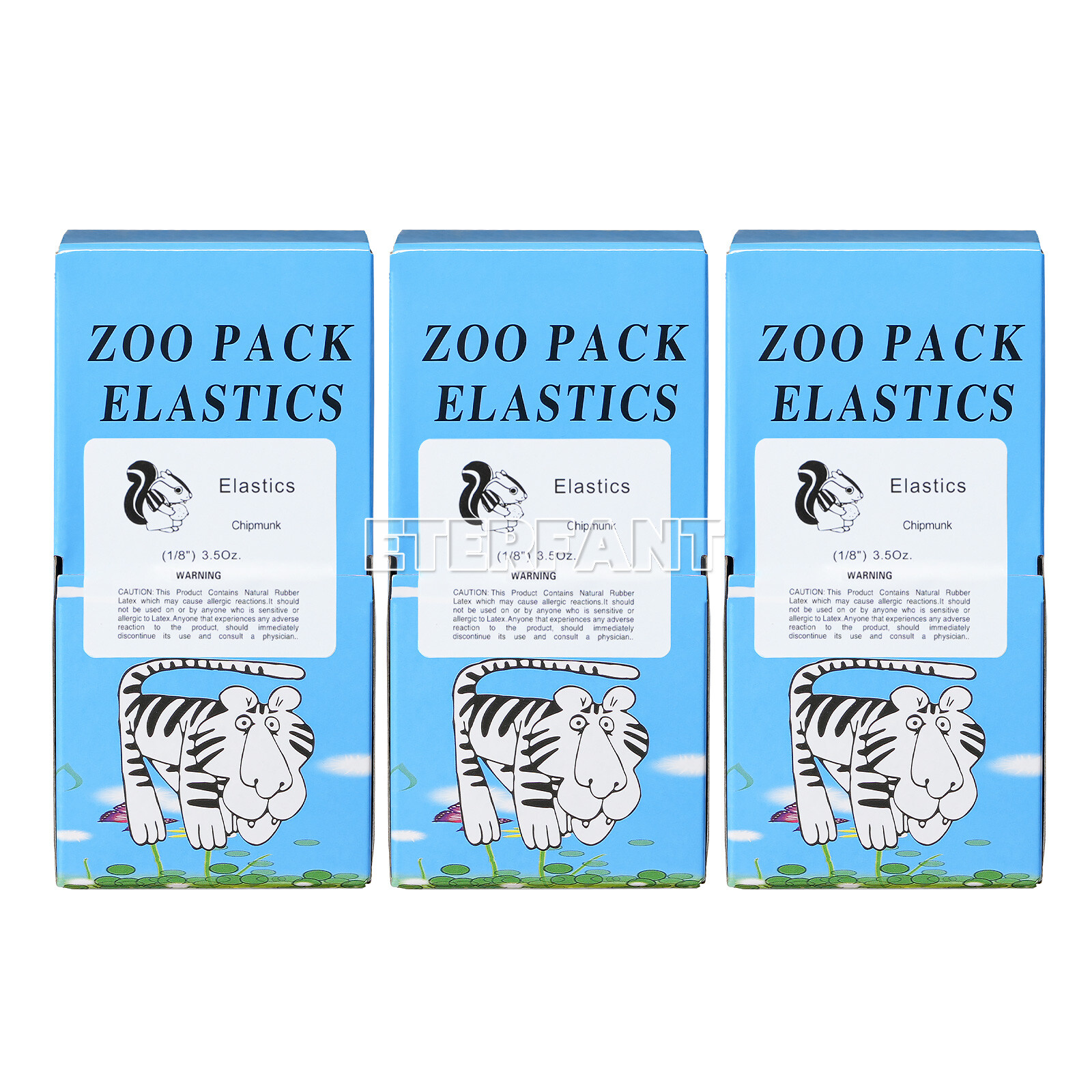 2xETERFANT Dental Ortho Elastics Rubber Bands Latex Braces 3.5oz 1/8(Chipmunk)