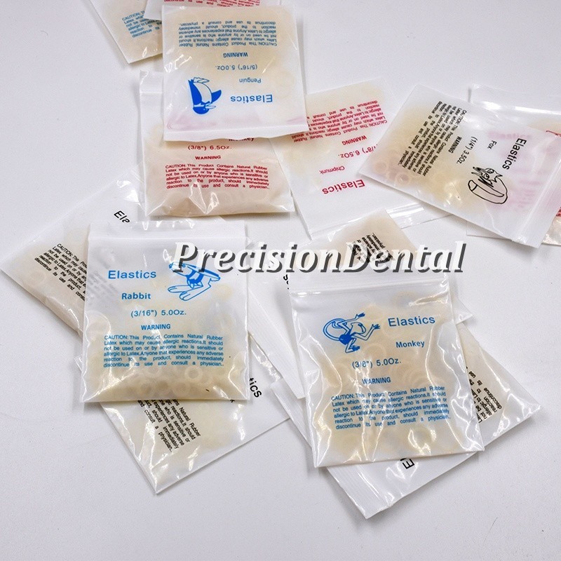 15 Sizes Dental Orthodontic Rubber Bands Elastics Latex Braces 3.5 5.0 6.5 Oz