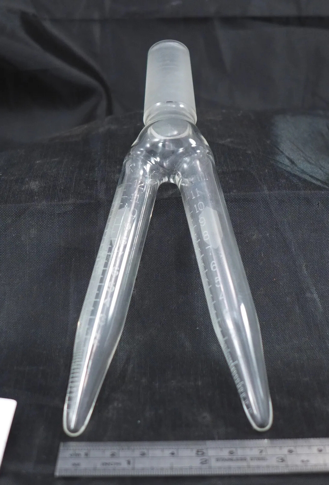 Distillation collection tube, dual 12ml tubes, 24/40 ST inner/male