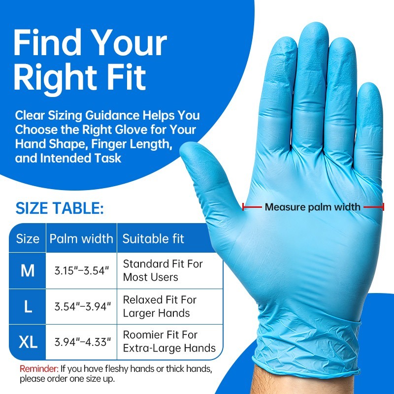 US Seller Nitrile Exam Gloves 100 PCs Powder-Free Food-Safe Disposable Glove