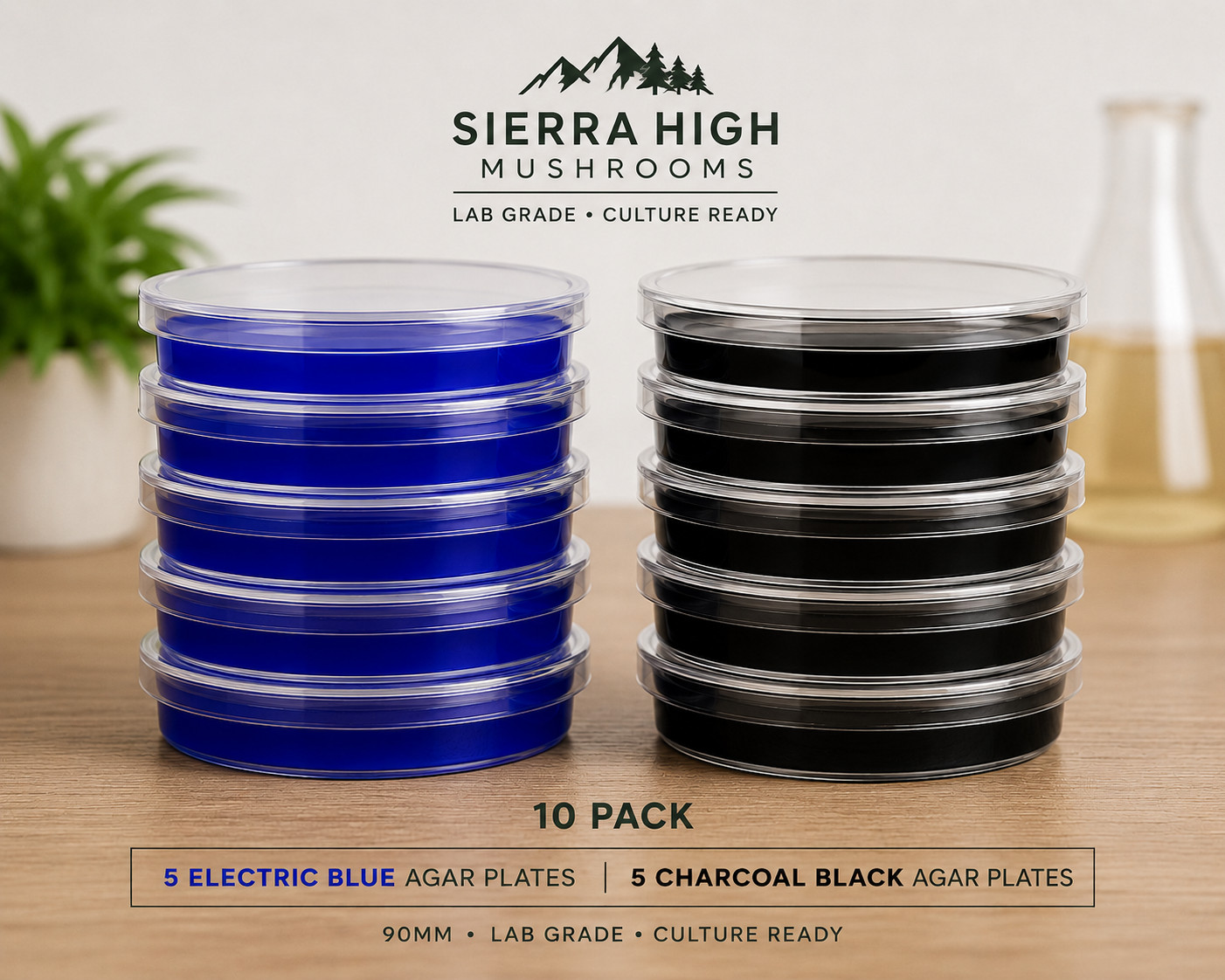 Pre Poured Sterile Agar Plates – 10 Count Malt Extract | MEA | 90mm Petri Dishes