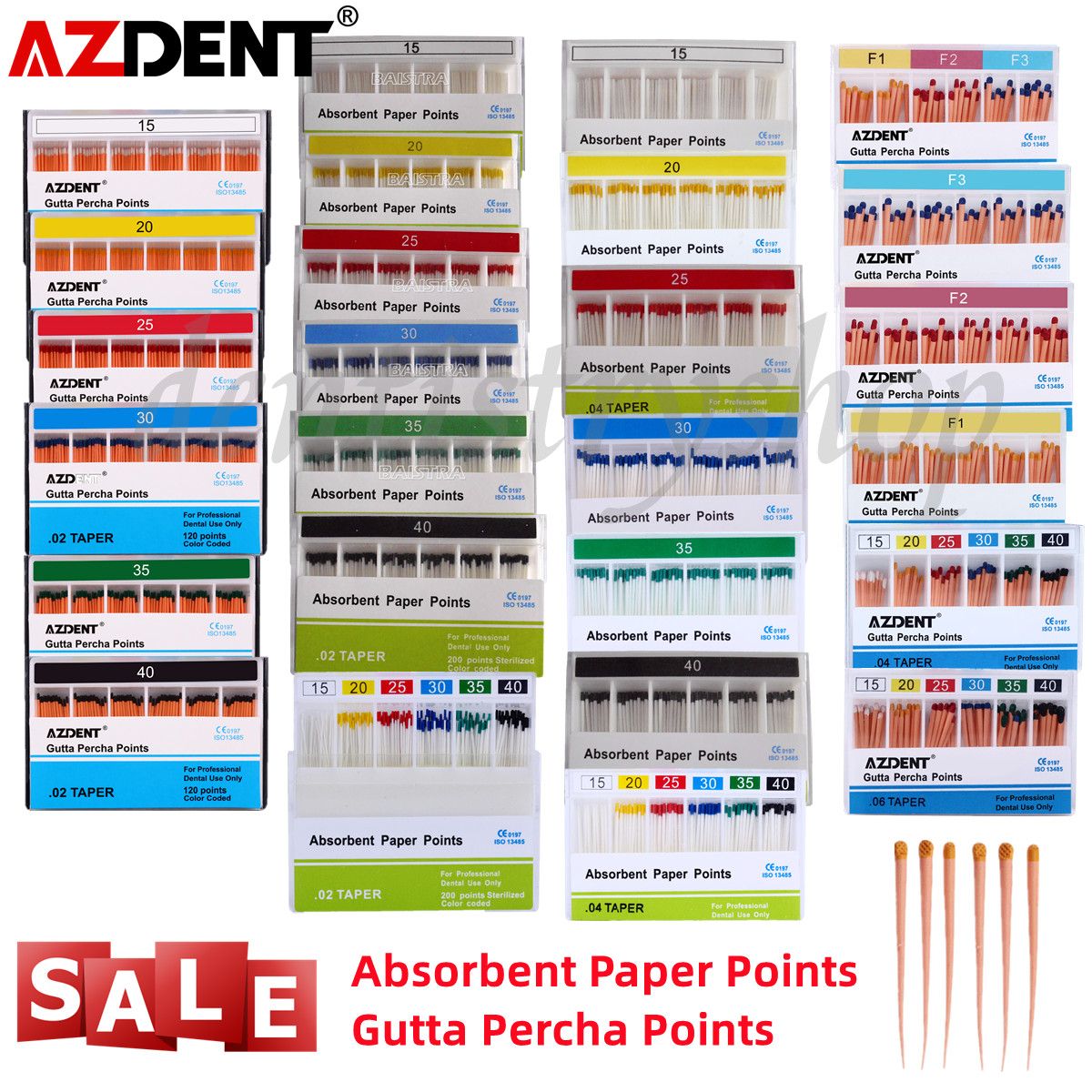 Dental Eododontic Absorbent Paper Points/Gutta Percha Points For Endo Root Canal