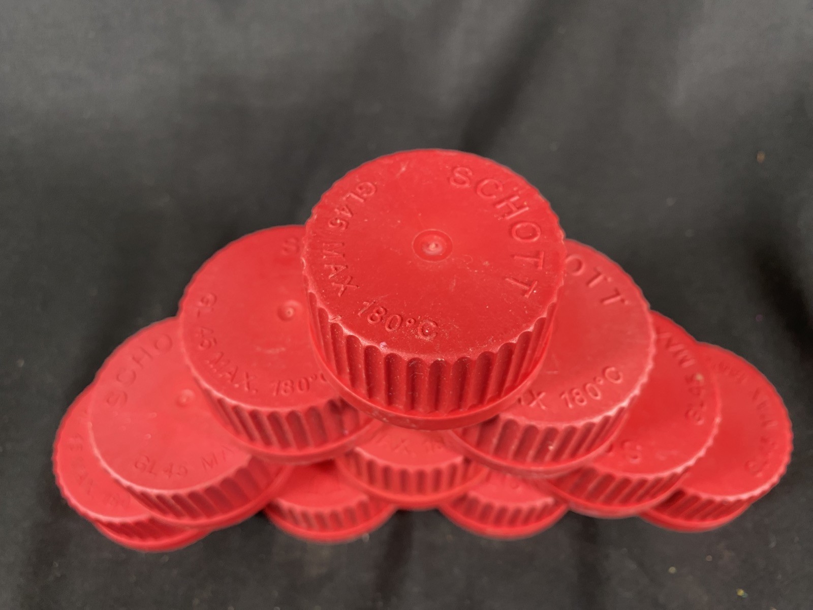 SCHOTT DURAN PBT PFTE Red High Temperature GL 45 Screw Cap 292402807 (10/Pack)