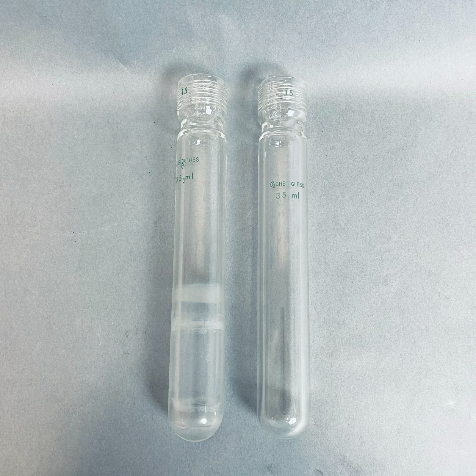 Chemglass Heavy Wall Pressure Vessel 35 ml 25.4 mm OD 190 mm Length Lot of 2
