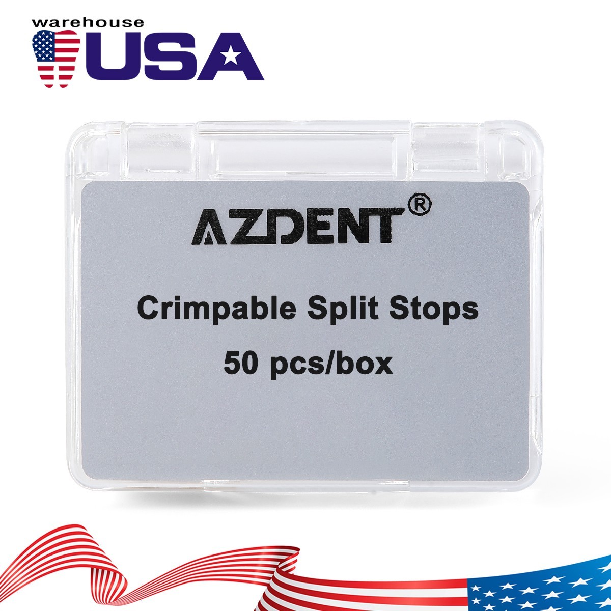 AZDENT 50pcs/Box Dental Orthodontic Universal Crimpable Mini Stops Stainless