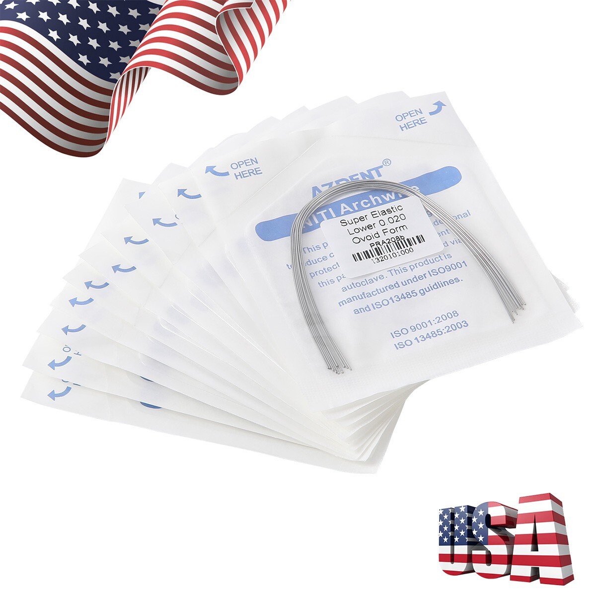 AZDENT Dental Orthodontic Super Elastic NITI Arch Wire Round Ovoid/Nature Form