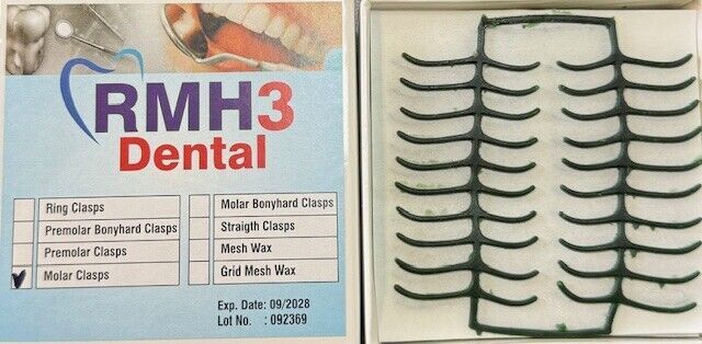 RMH3 Dental Molar Clasp Wax Green 10/pk