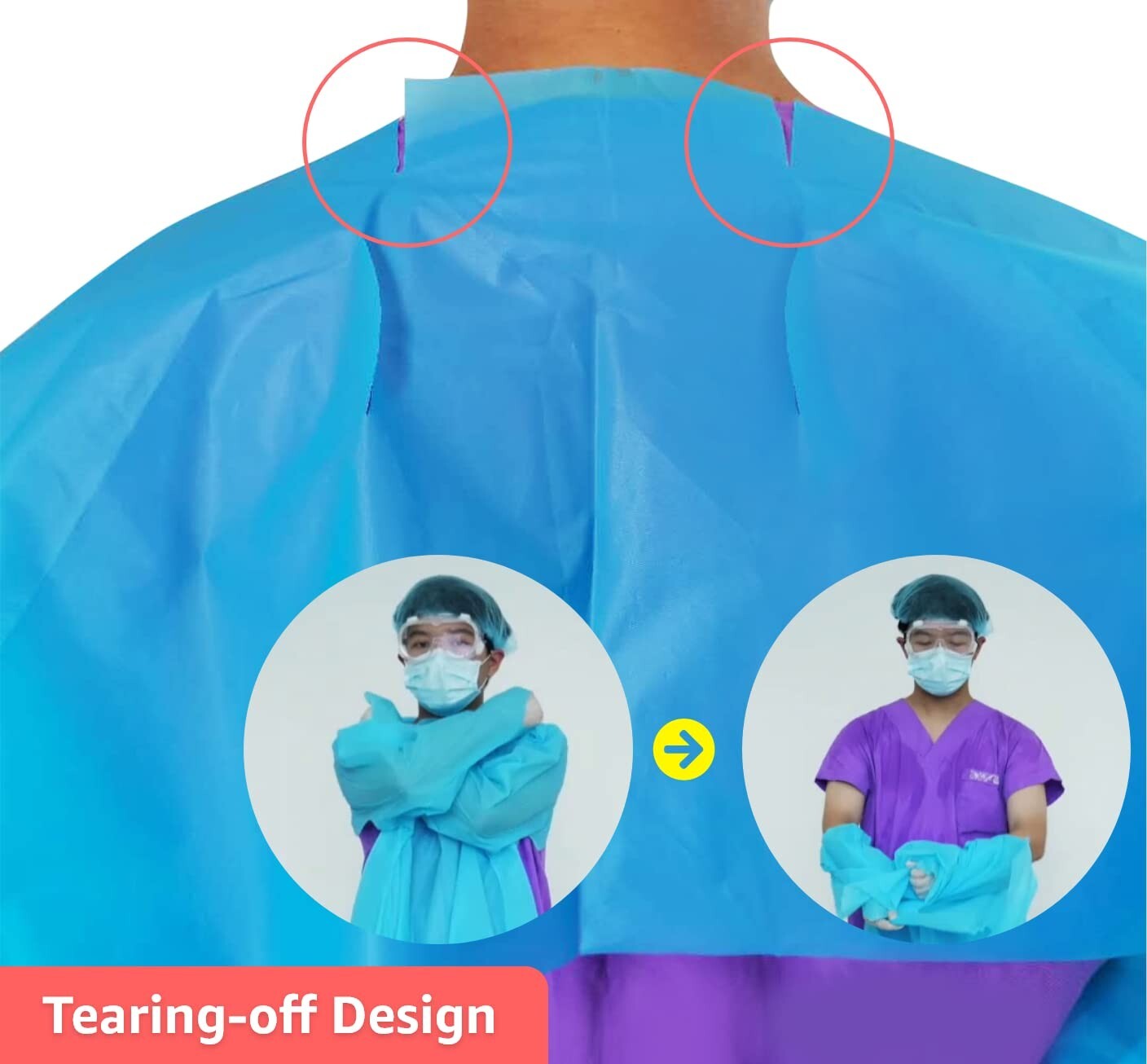 20pc – AAMI Level 3, Blue Protective Gown, FDA 510(K)