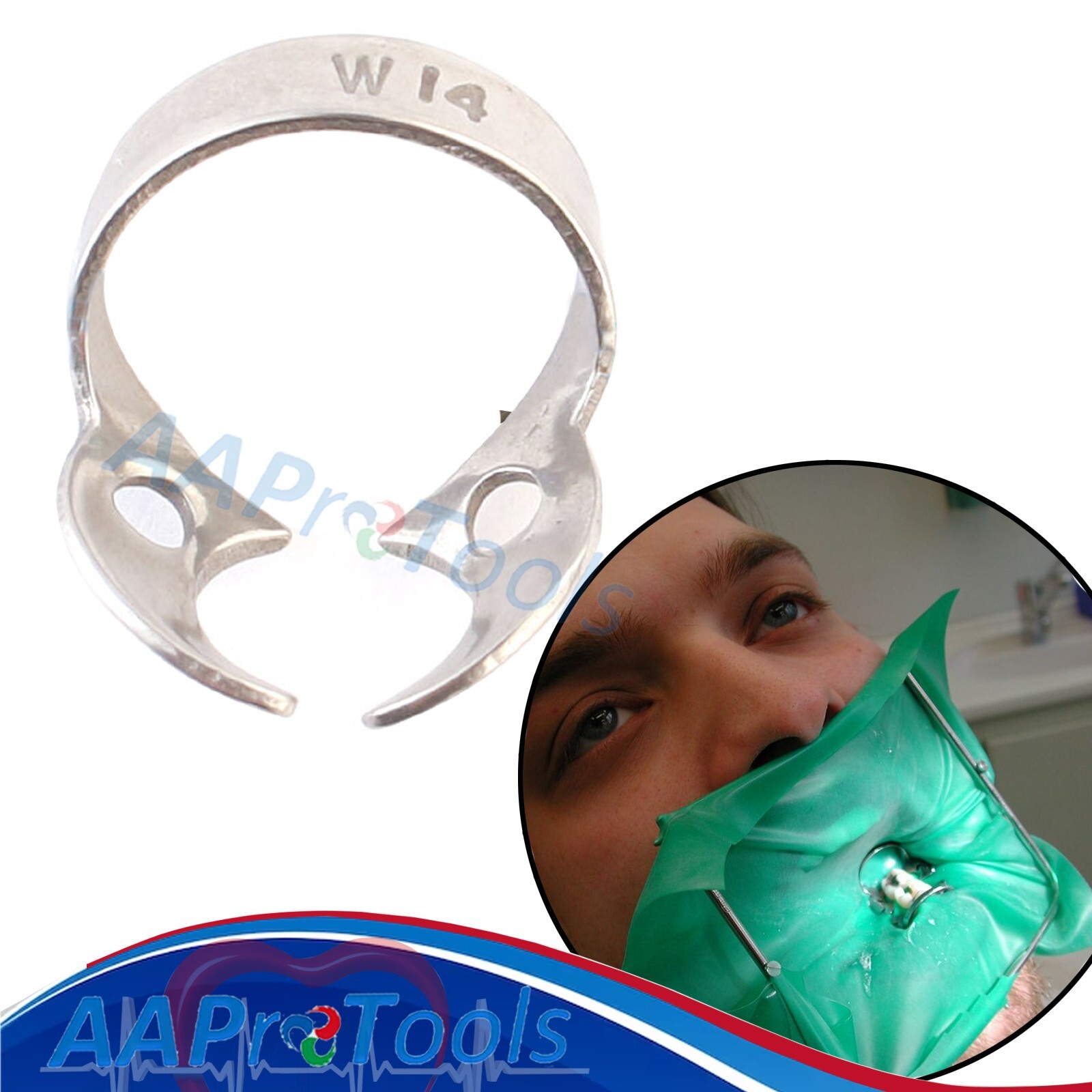 AA Pro: Endodontic Rubber Dam Clamp # W14 Surgical Dental Lab Instruments S.S