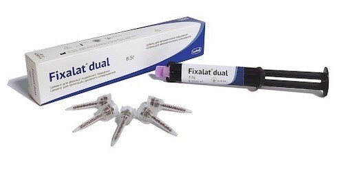 3 x Dental FIXALAT DUAL Cure Fixing Cement 8.5g Automix Syringe LATUS UKRAINE