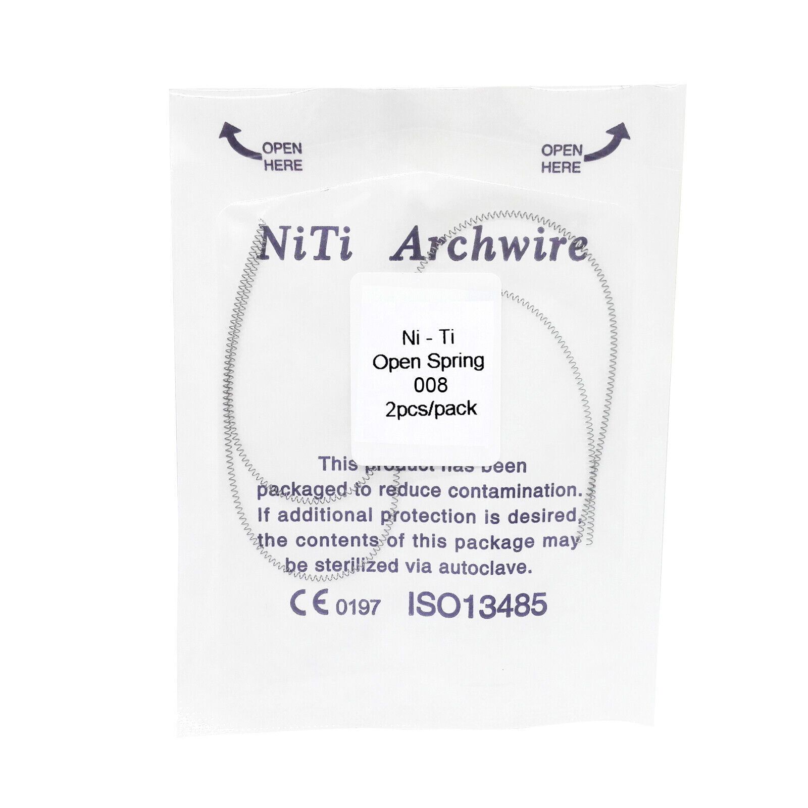 Dental Orthodontic 180mm Niti Open Coil Spring Arch Wires Alloy Dia.08/10/12/14