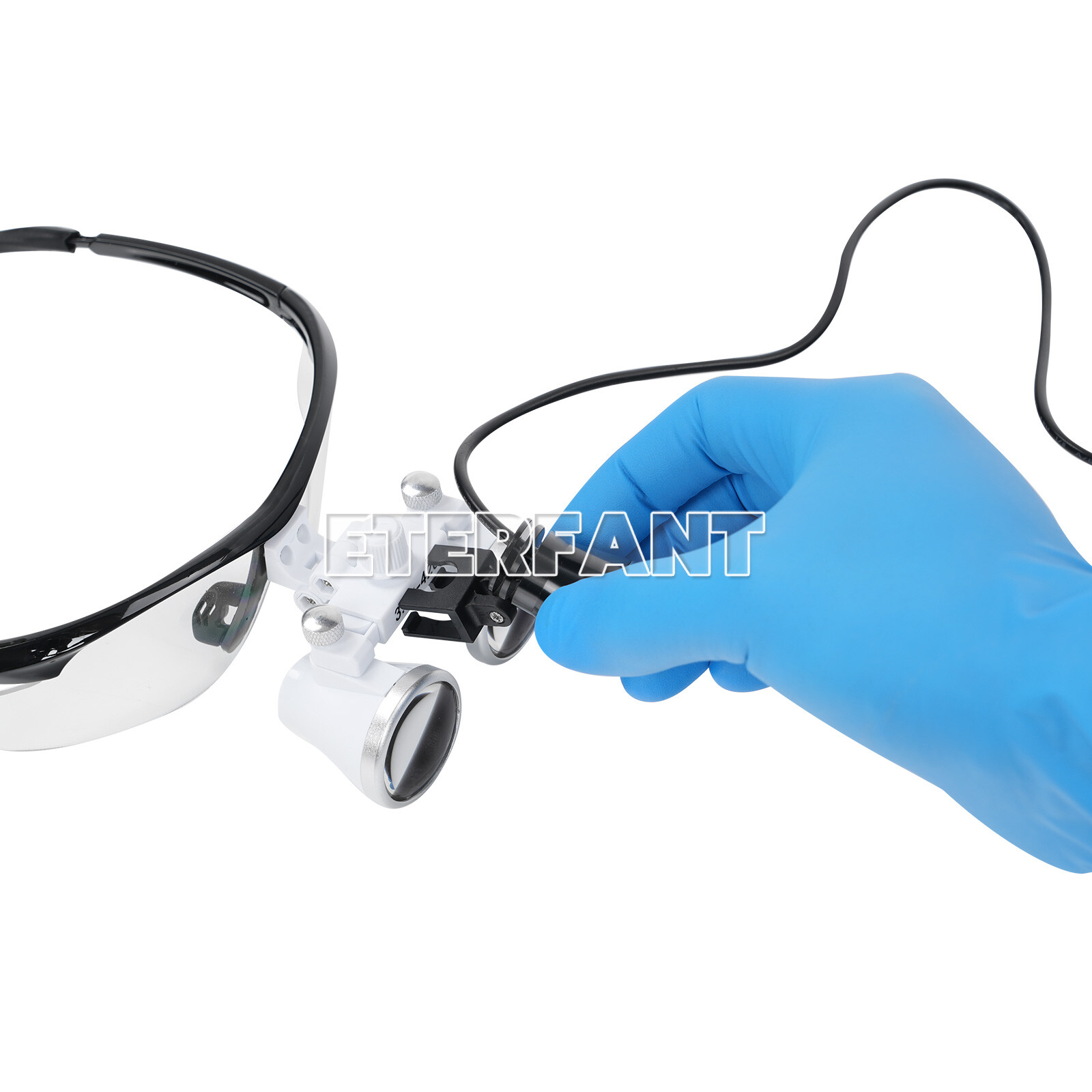 ETERFANT Dental 3.5x Magnifier Medical Binocular Loupes+3W LED Head Light Lamp