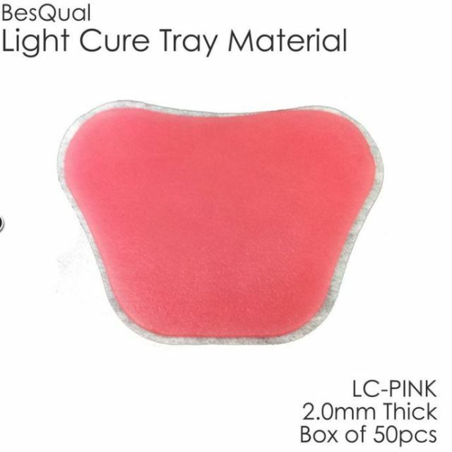 Dental Light Cure Custom Tray Material – BQ Tray – Pink – 2mm – 50 Pcs/Box