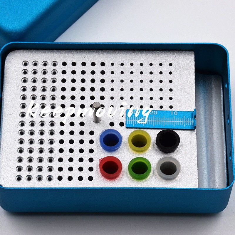 180 Holes Dental Endo Box FG Files Bur Holder Autoclave Organizer Box Ruler
