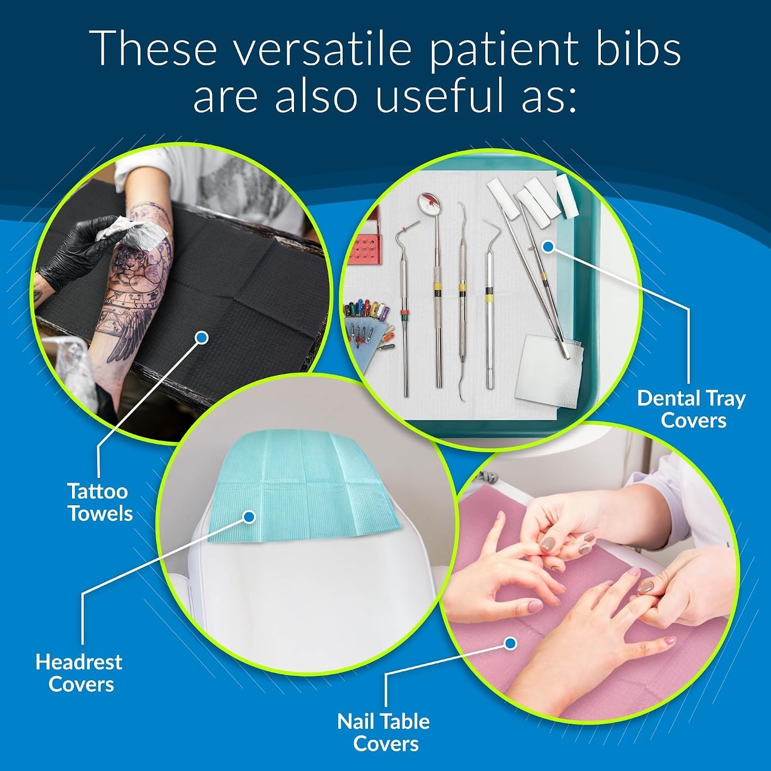 Avalon Dental Bib, Pink Mauve, 3 Layers, 13” W x 18” L Pack of 500 ― Disposab…