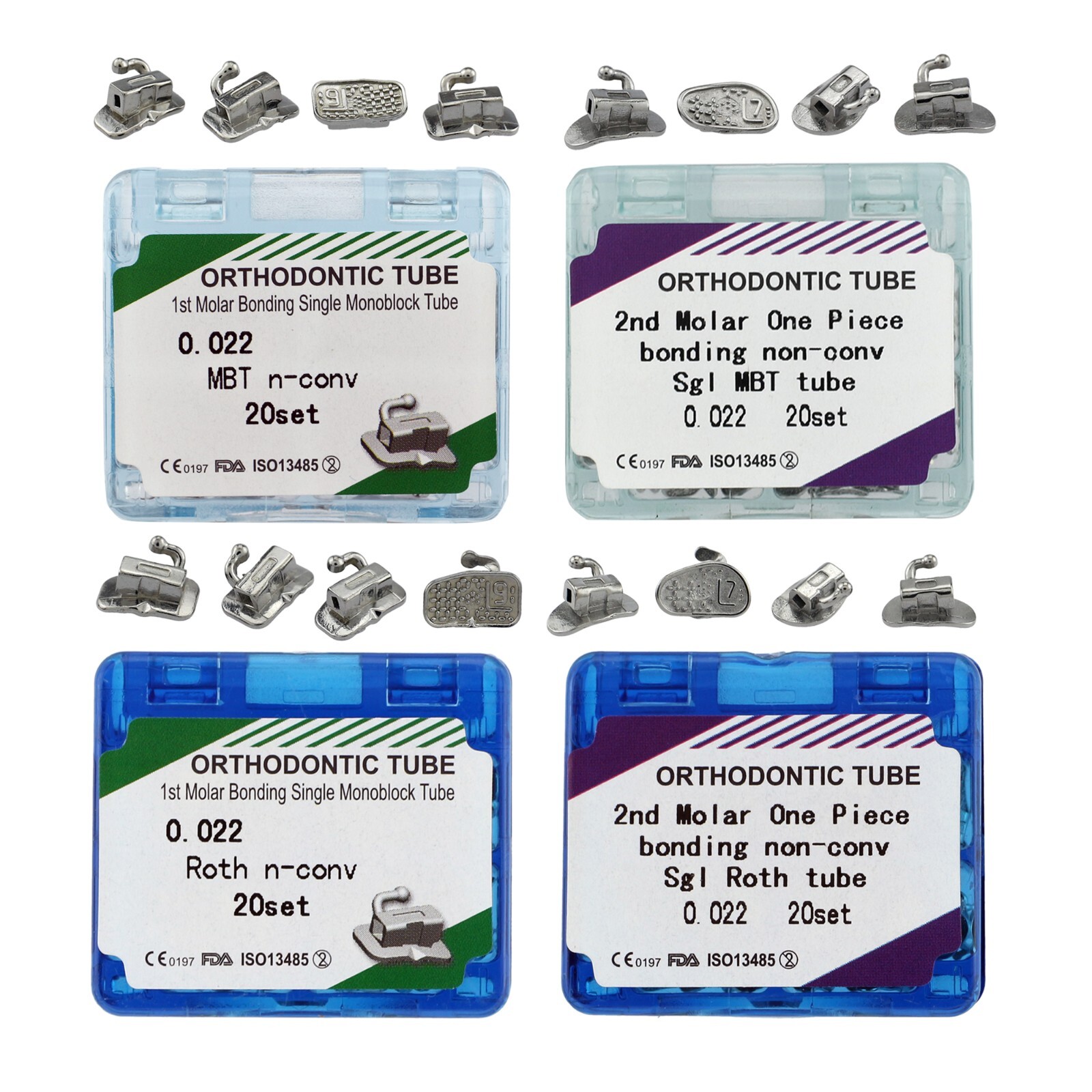 tubos de ortodoncia Dental Orthodontic Molar Tubes Buccal Tube Roth MBT 022 1st