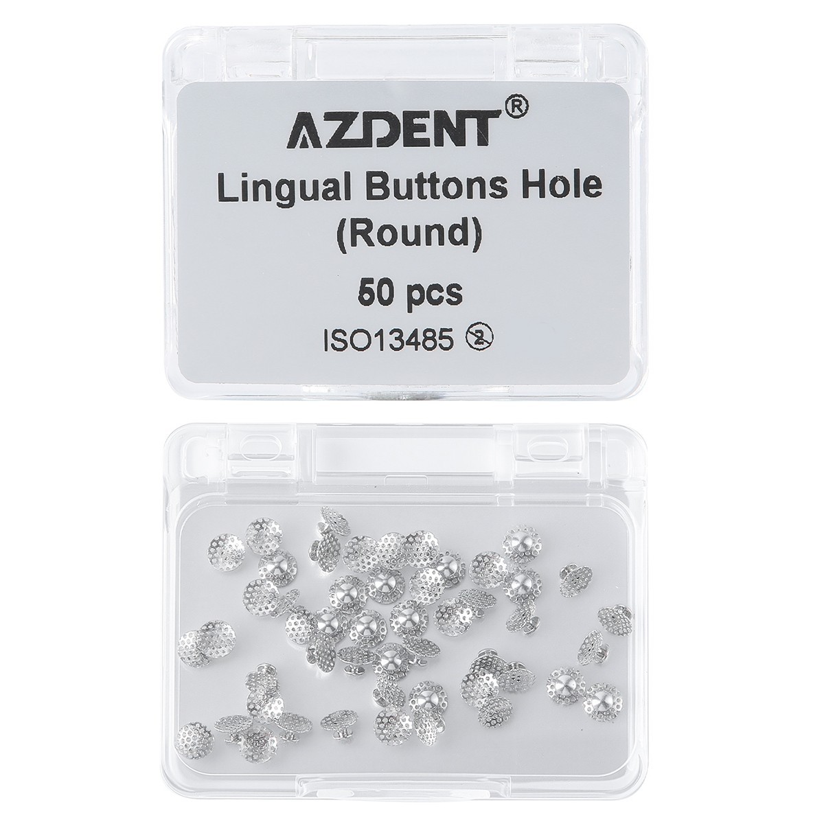 50PCS Dental Orthodontic Perforated Bondable Lingual Buttons With Hole Adhesive