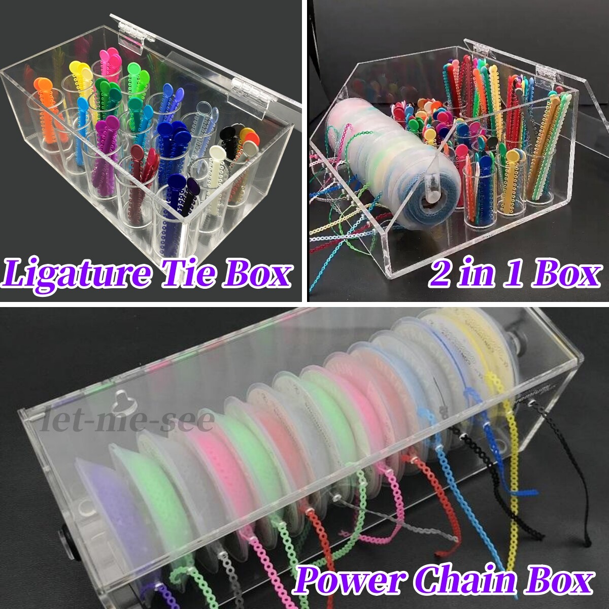 Dental Orthodontic Power Chain Placer Organizer Elastic Ligature Tie Storage Box