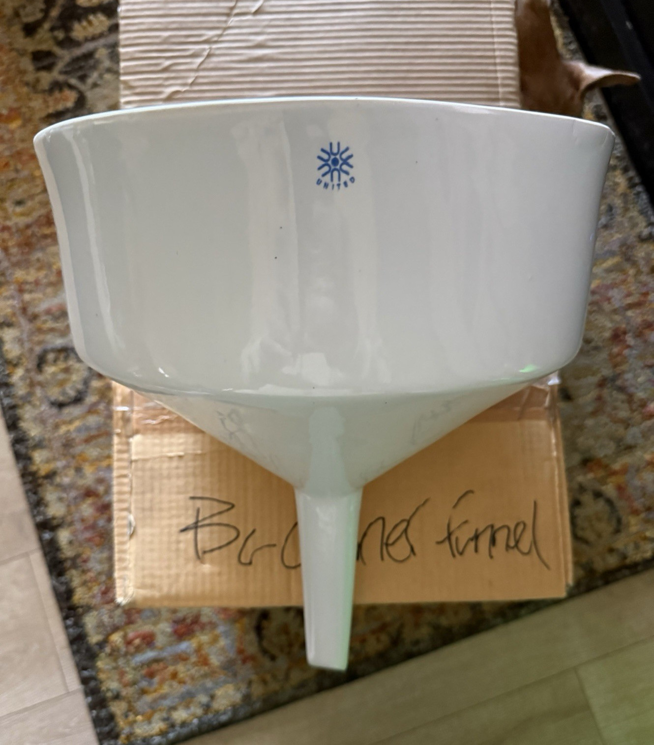 United Scientific JBF4800 Büchner Funnel 4800mL 24cm Porcelain Laboratory Filter