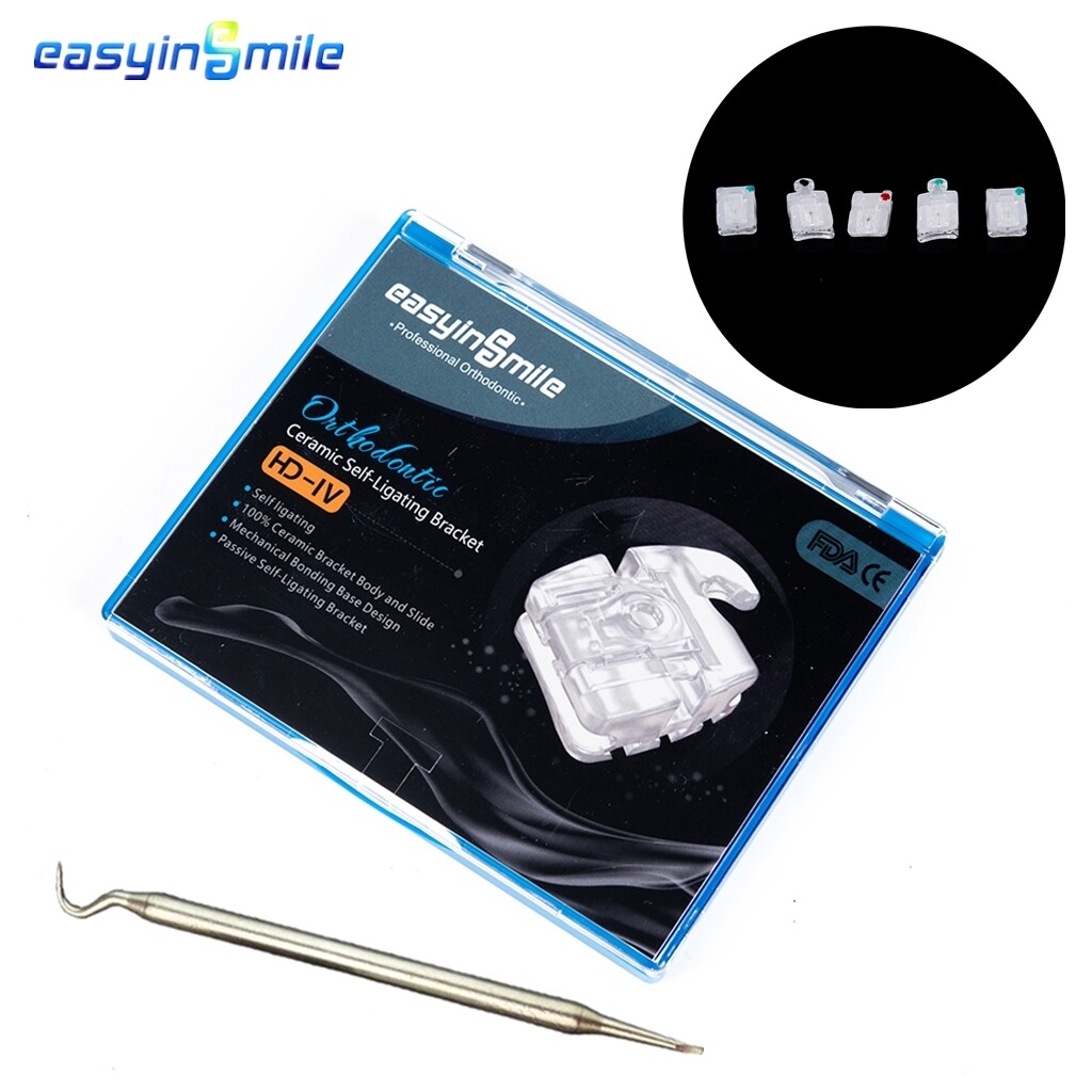 Dental Orthodoncia Ceramic Brackets Self ligating Monocrystalline Sapphire Brace