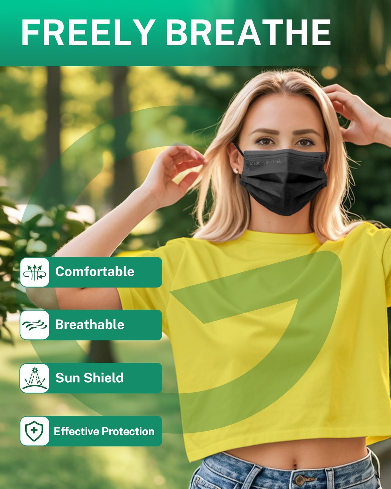Disposable Face Masks Made in USA, 4 Ply for Families, Students, Breathable A…
