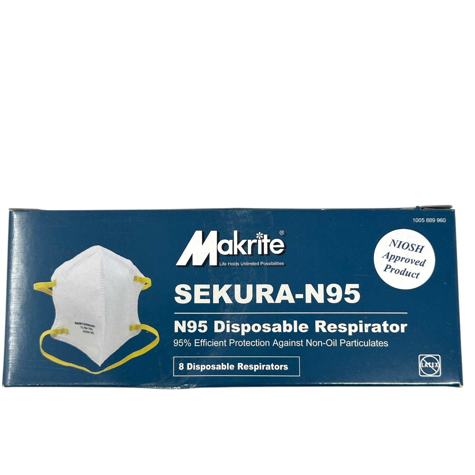 Lot of 2 Makrite Sekura-N95 Disposable Respirator Face Masks NIOSH Approved