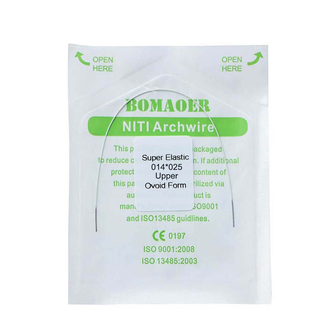 100×Dental Orthodontic Niti Rectangular Arch Wires Tooth Color Coated 14×25Upper