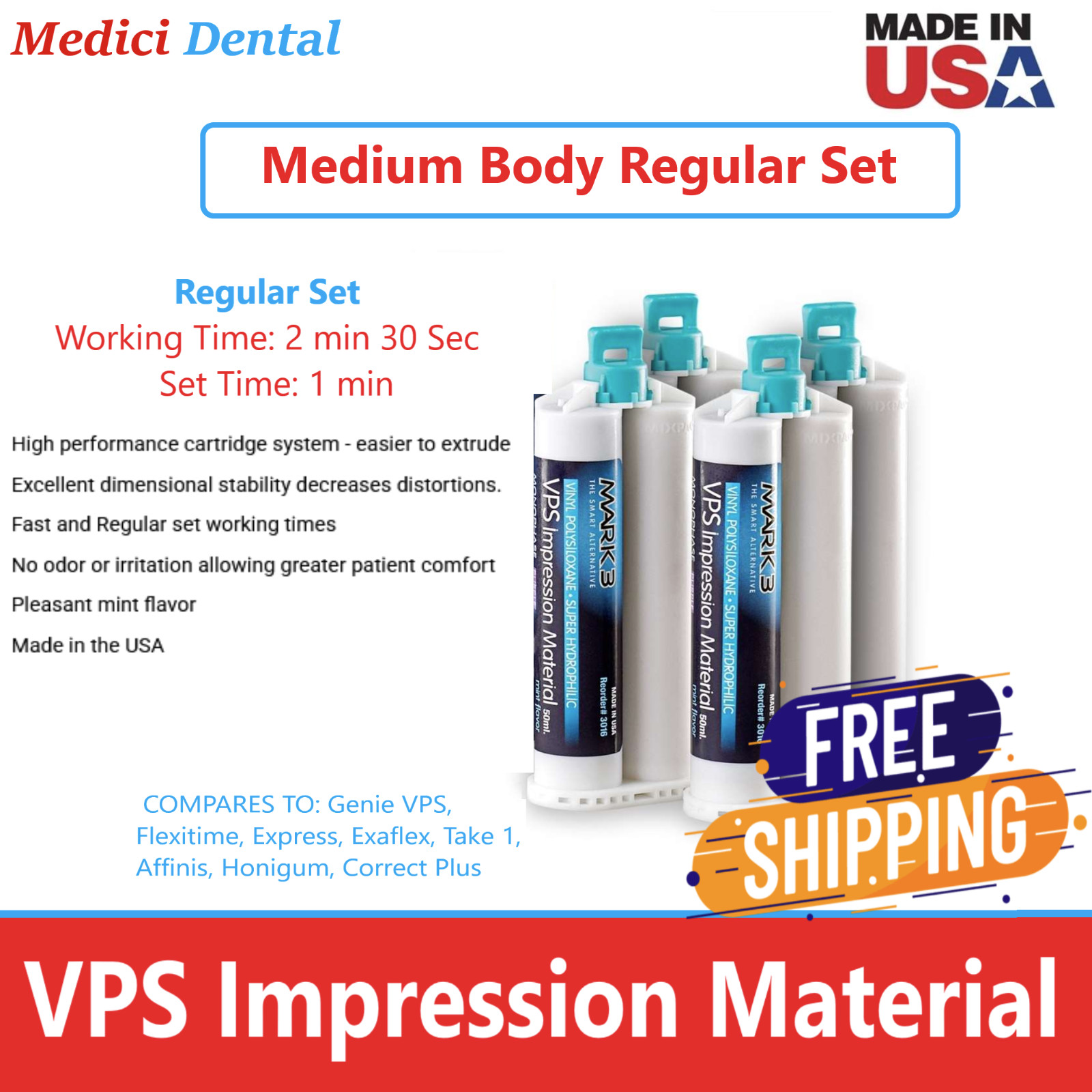 A1 Temporary Crown & Bridge Material 10:1 Dental Impression 76g, USA Ex: 09/24
