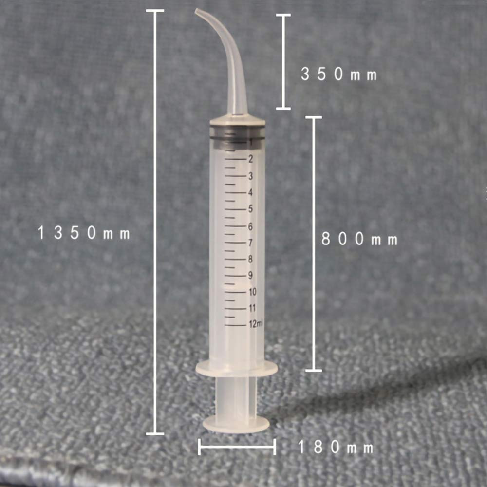 20 Pack Dental Syringe Disposable 12Ml Dental Irrigation Syringe with Curved Tip