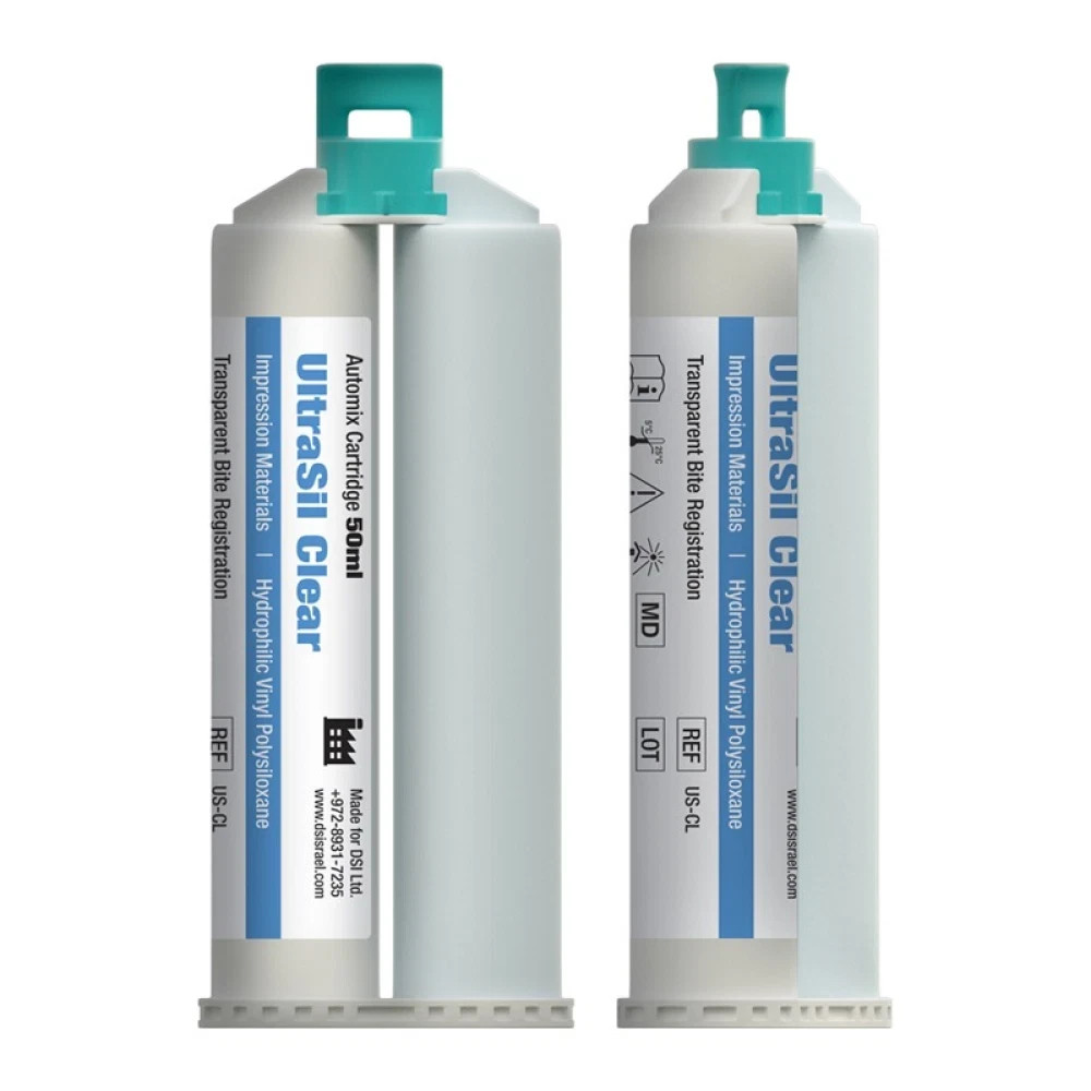 2/pk DSI Ultrasil Clear Bite Registration Material Transparent 50ml X2 US-CL