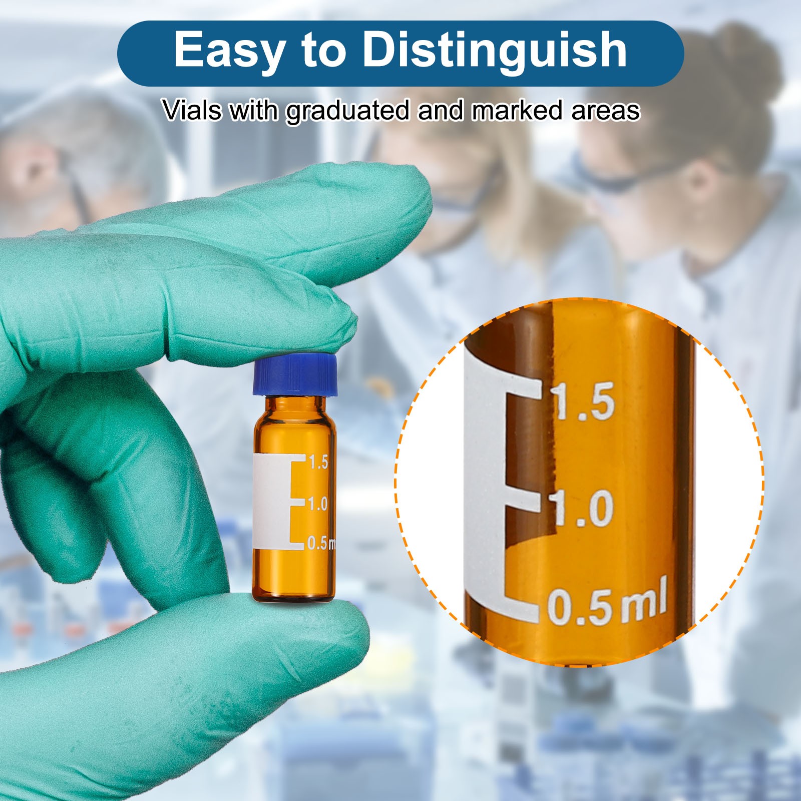1000pcs 2ml Autosampler Vial HPLC/GC Vials 9-425 Lab Amber Vials Sample