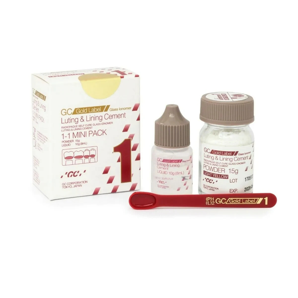 GC Fuji 1 Luting & Lining Glass Ionomer Dental Cement Mini Pack