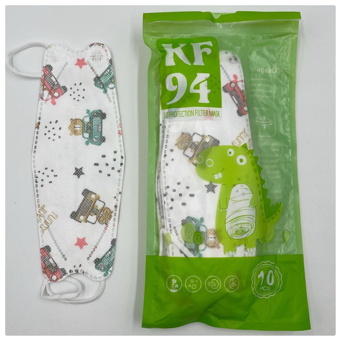 KF94 Breathable Face masks for kids- various fun designs – 10pcs per pack