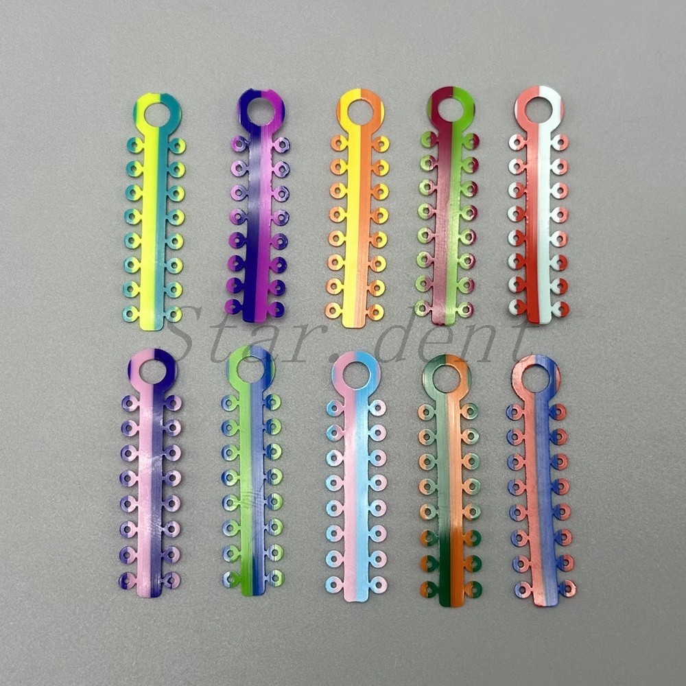 Dental Orthodontic Elastic Ligature Rubber Ties Bands Braces Single/Double Color
