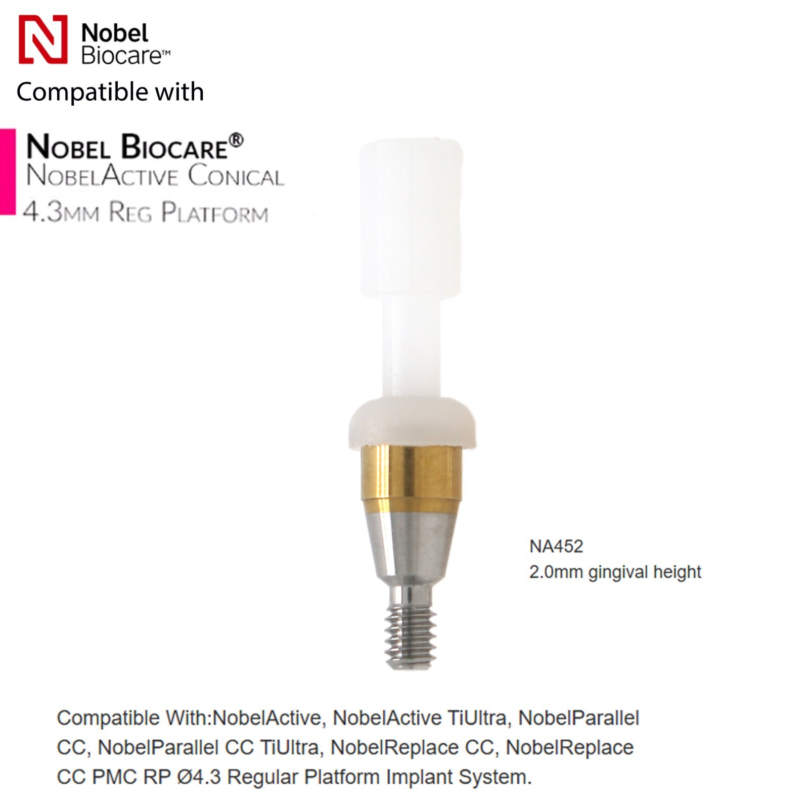 US Locator Abutment Compatible Nobel Active Conical Connection Internal RP/NP