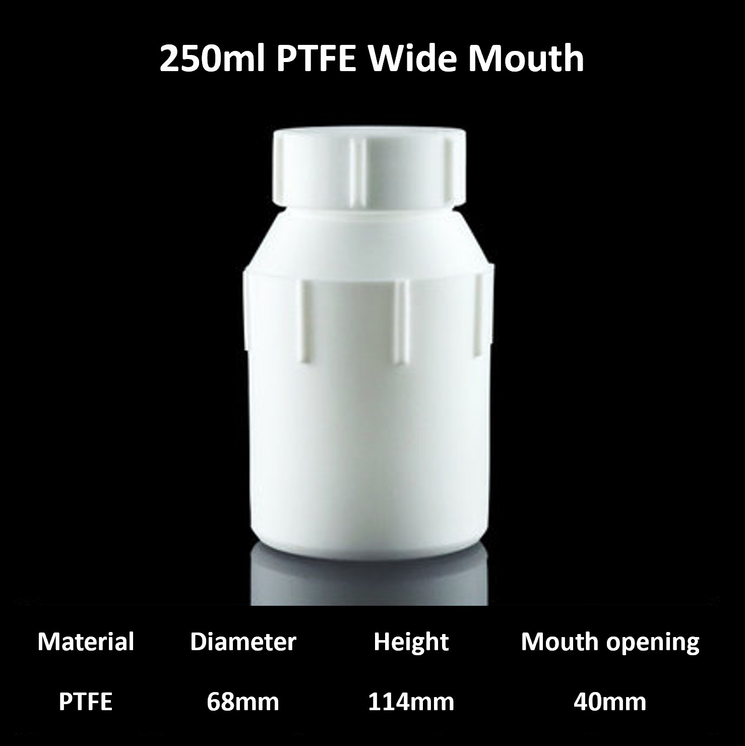 Wide Mouth PTFE Teflon Bottles/jars Free Shipping