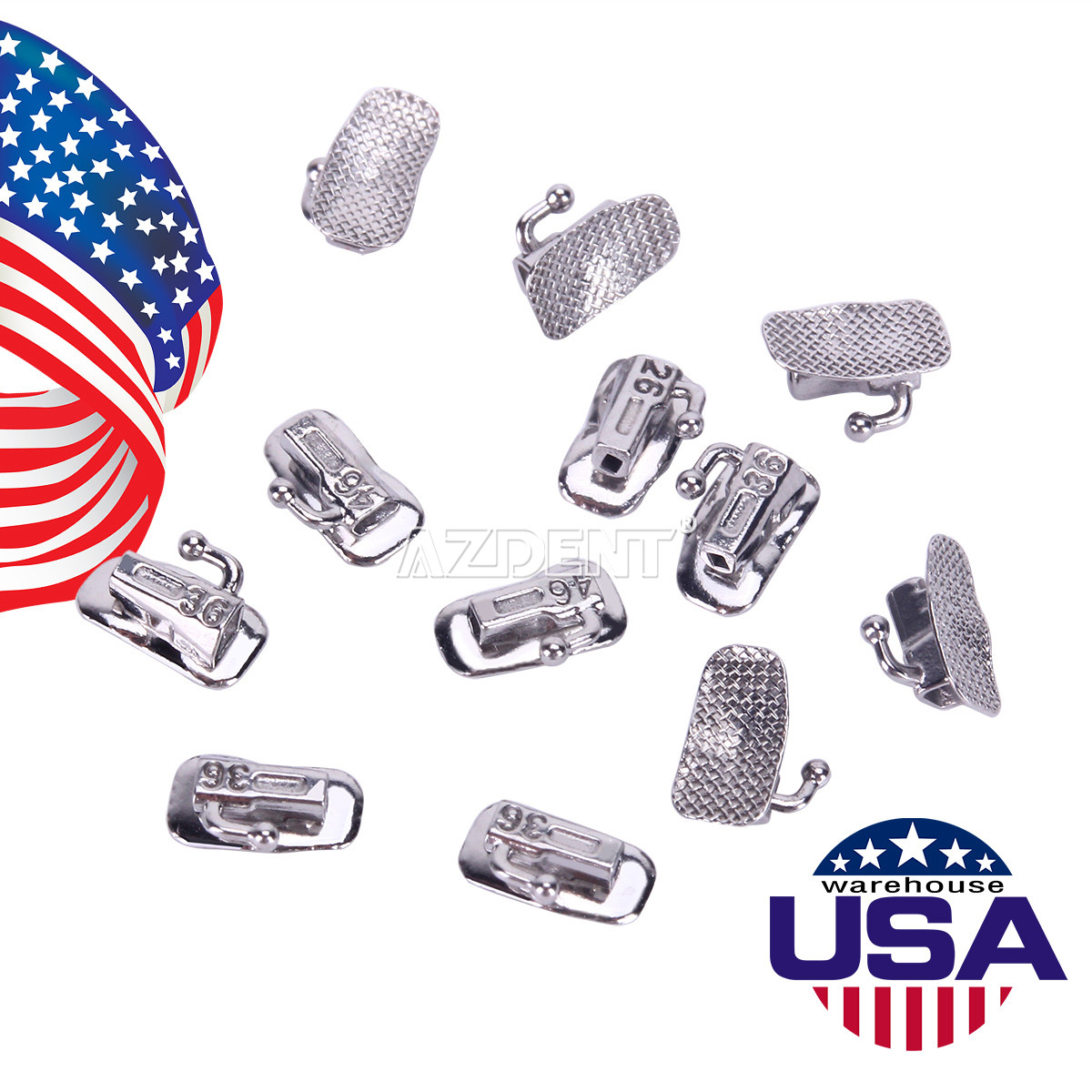 1 Pack AZDENT Dental Orthodonic 1st Molar Buccal Tube Split Bondable Roth 0.022