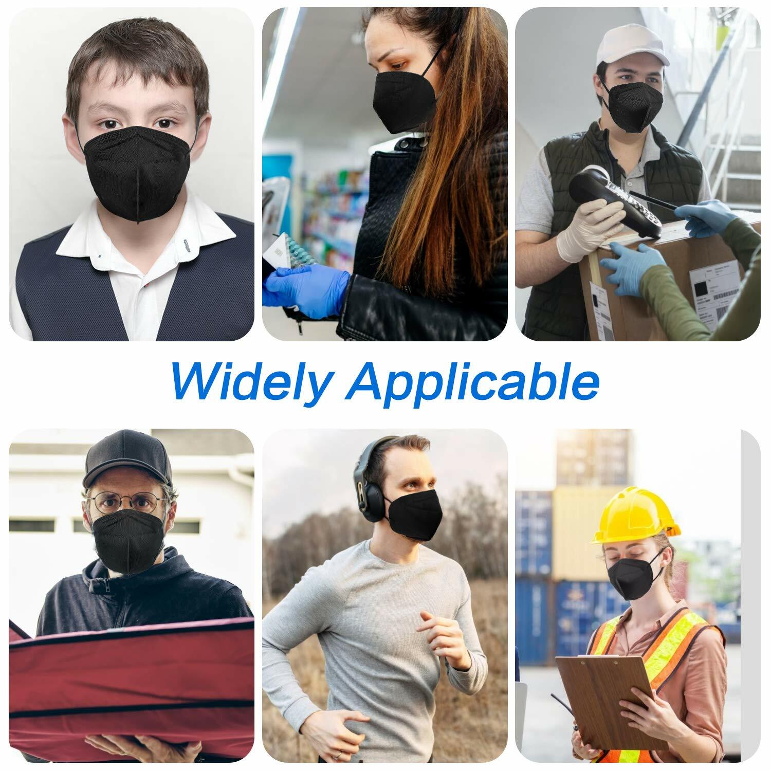 Blue KN95 Disposable Face Mask Protective 5 Layer Earloop Filters 95% PFE & BFE