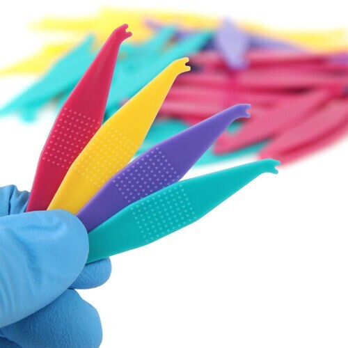500Pcs Dental Orthodontic Elastic Placer Brace Rubber Bands Placers Mixed Color