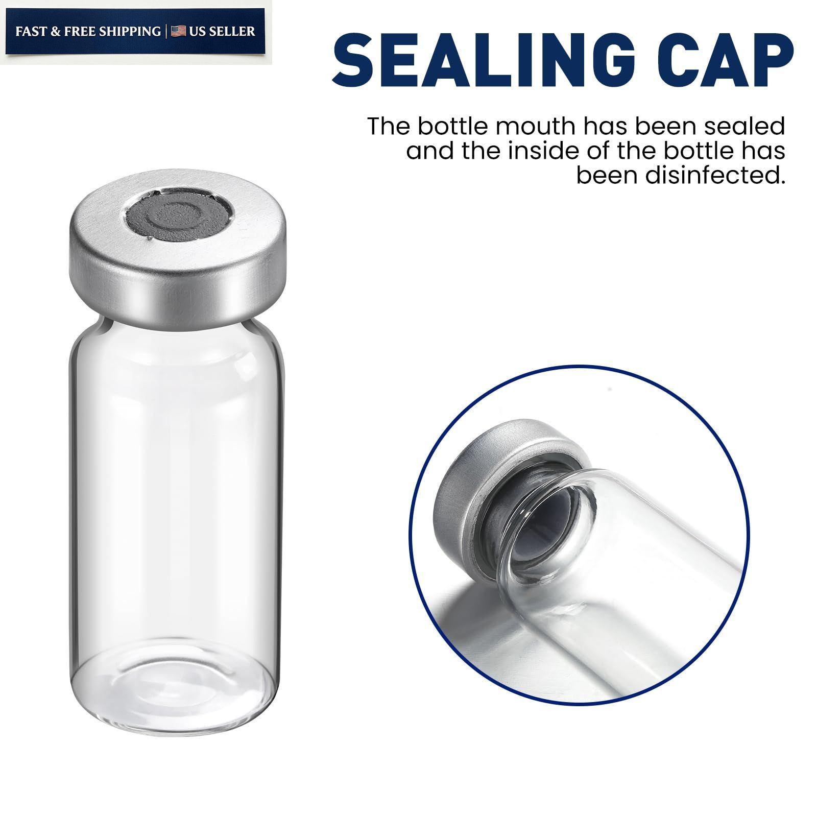 10ml Sterile Vials with Self Healing Injection Port and Sealing Cap, 10ML-20P