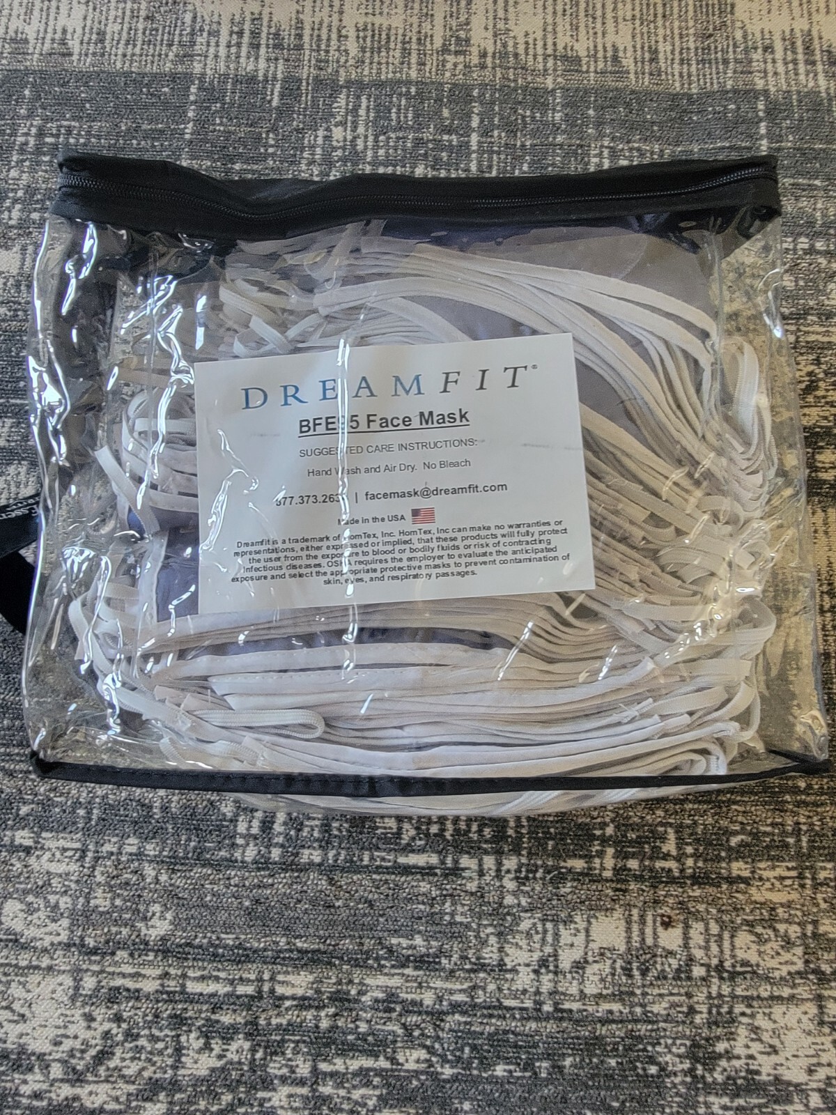 Washable Facemask. BFE95 Dream Essence by FitRite, Dreamfit, 100 count. Size LG