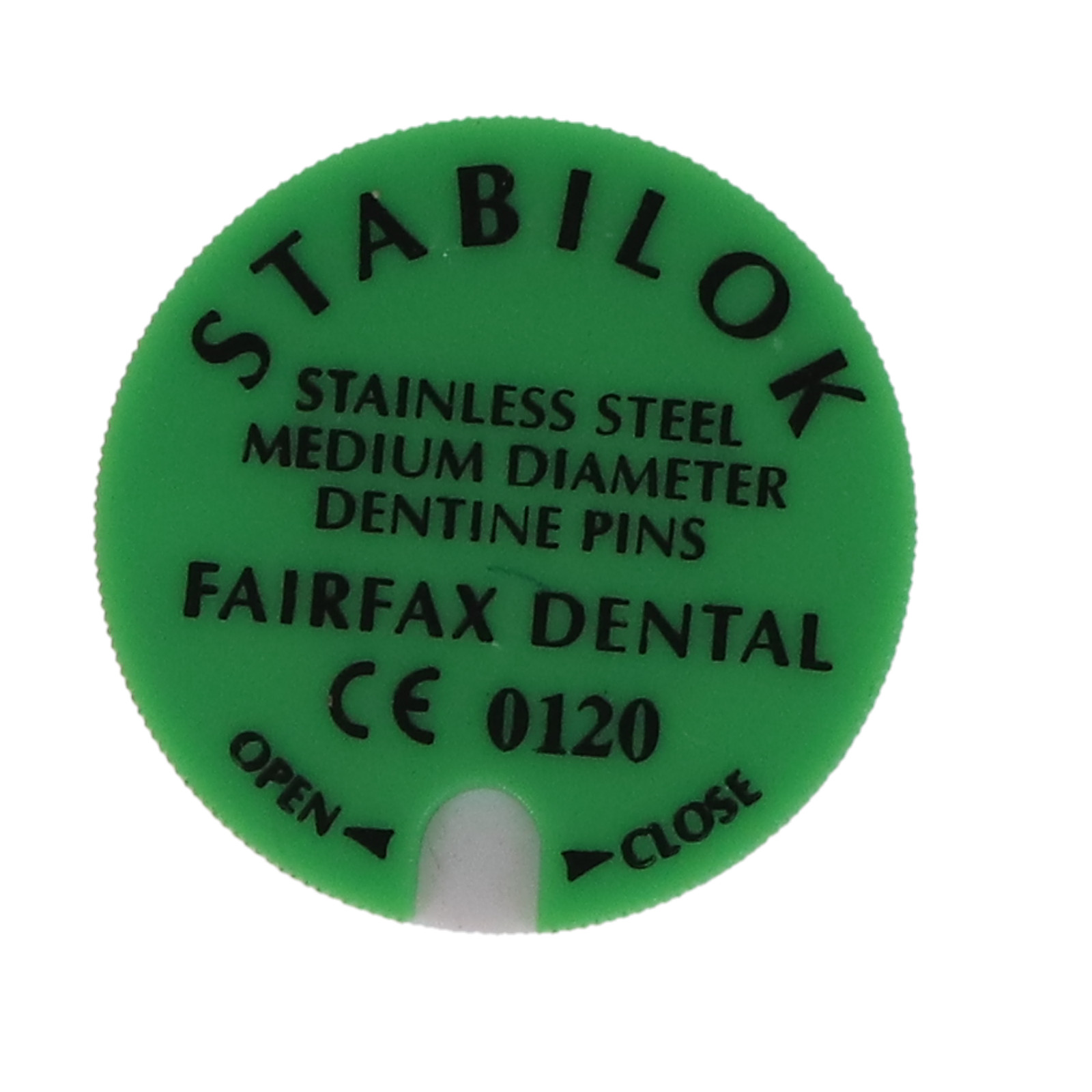 Fairfax Dental 50052 Stabilok Pins .027″ Green Stainless Steel 20/Pk