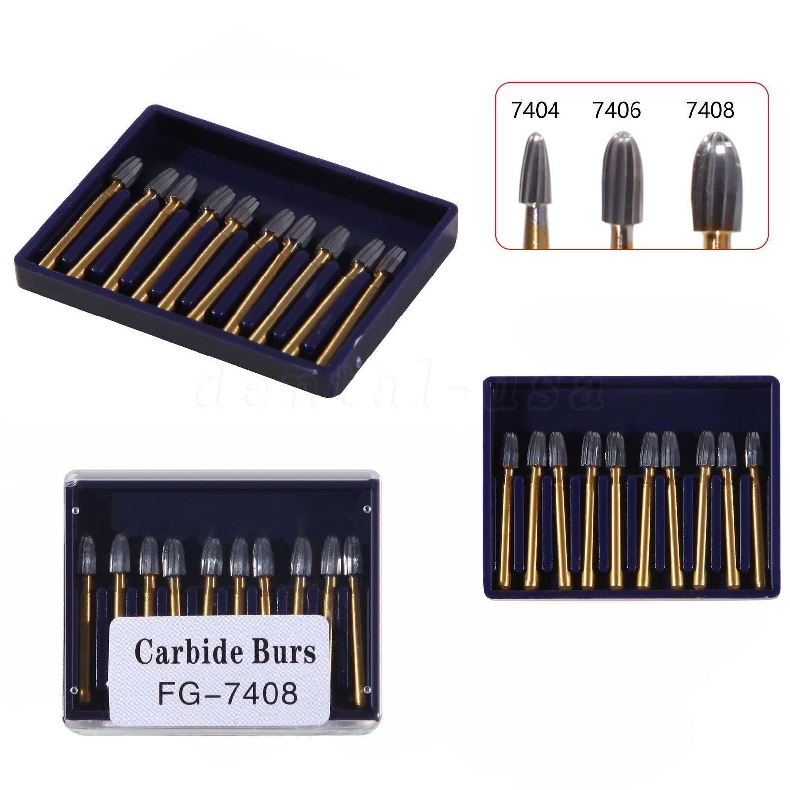 Dental Carbide Burs Trimming & Finishing Egg Football FG 7404 7406 7408