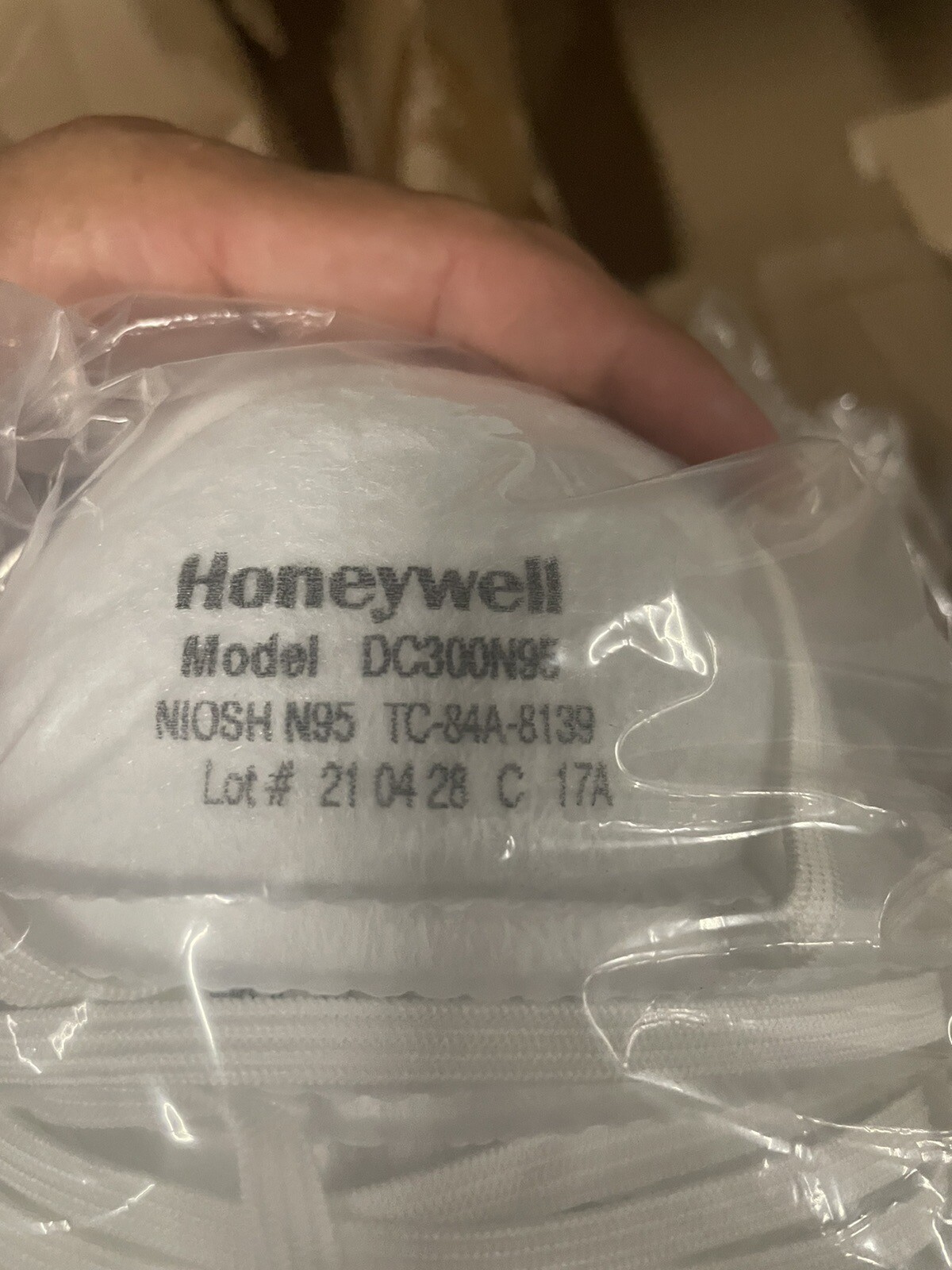 Honeywell DC300N95, N95 NIOSH-Approved, Disposable Respirator Mask, PK 20