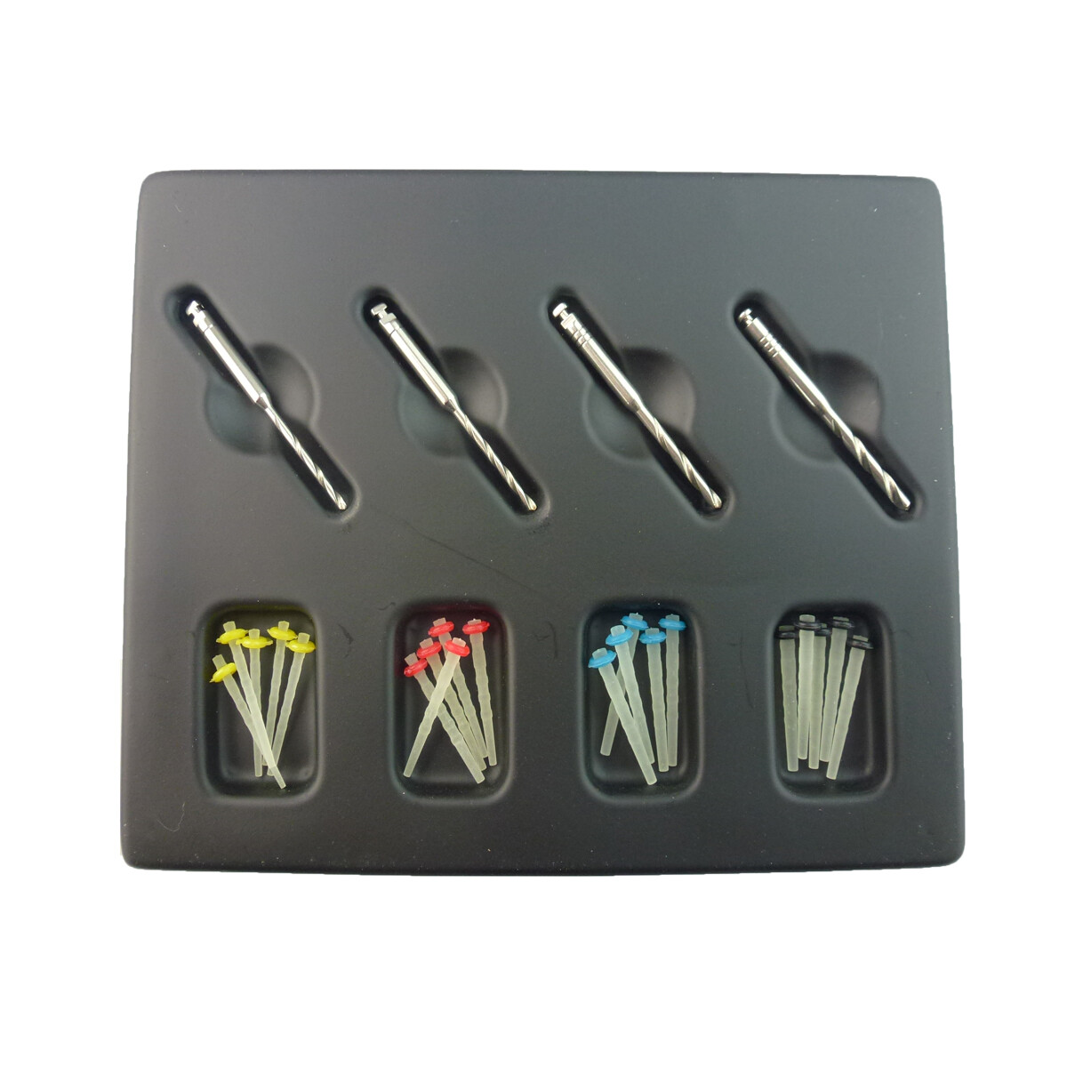 20Pcs Dental Endodontic 65% Fiber Quartz Resin Post Fiber Pile 4Size Mixed&Drill