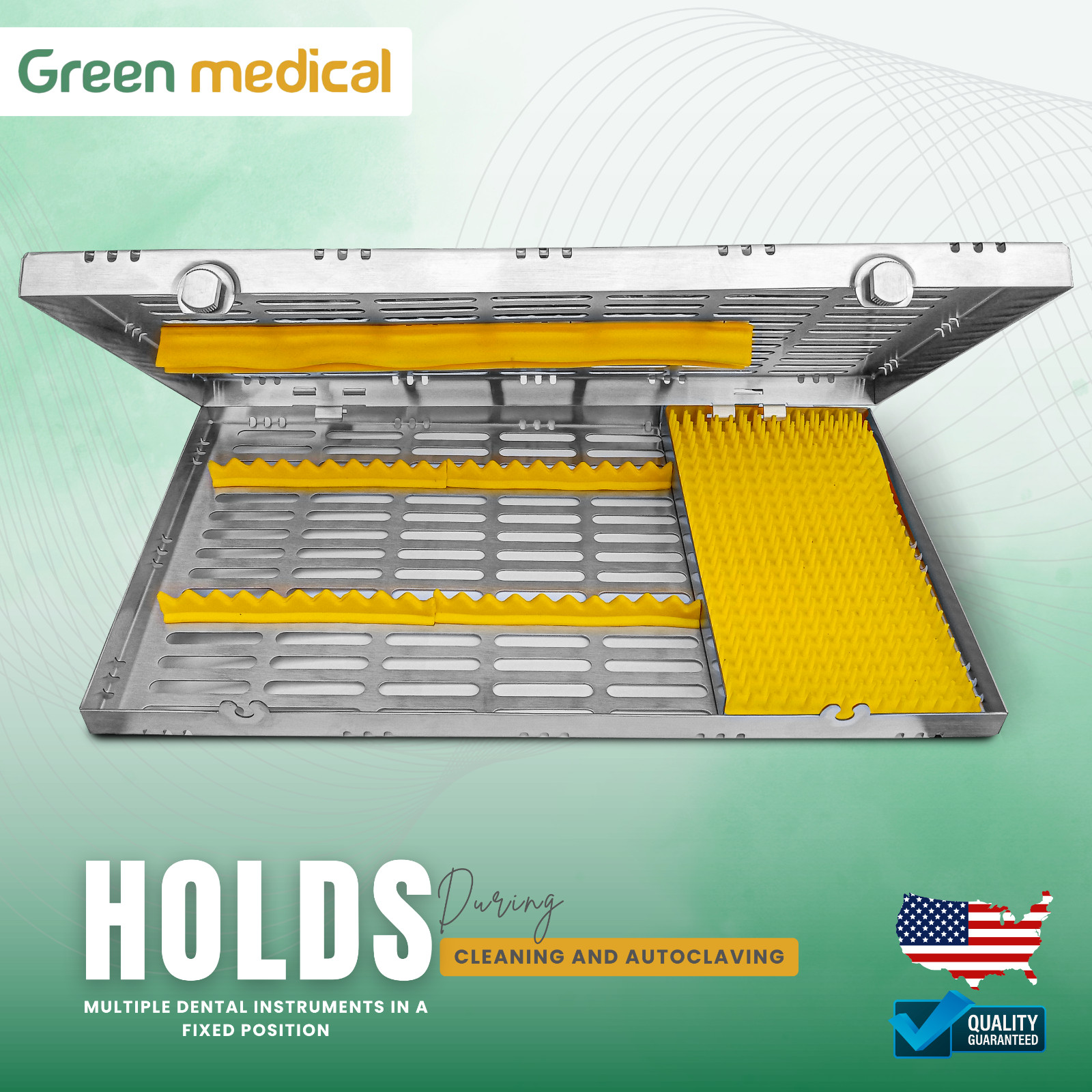 Dental Sterilization Cassette Autoclavable X-Large Cassette (Yellow)