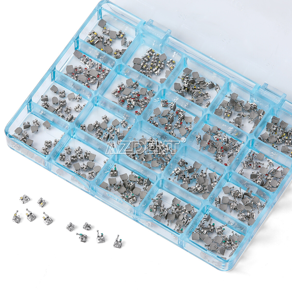 AZDENT Dental Orthodontic MIM Monoblock Brackets Brace Mini MBT/Roth Hooks 345