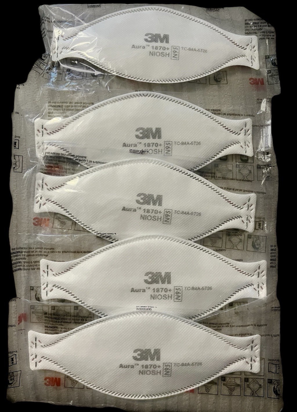 3M Aura 1870+ Protective Face Masks NIOSH Approved N95 Particulate Respirator