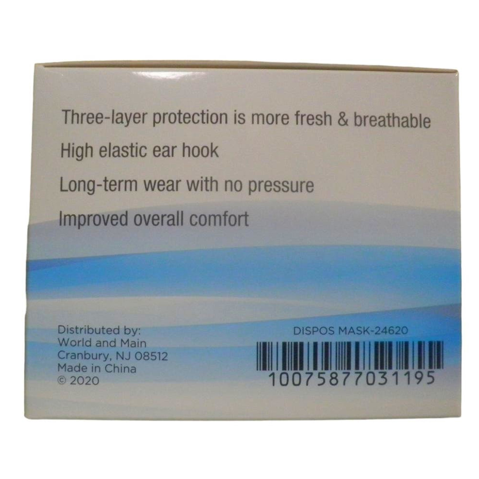 Comfort Zone 240-PK, Non-Medical Mask (24 x 10-PKS) 3-Layer, Disposable